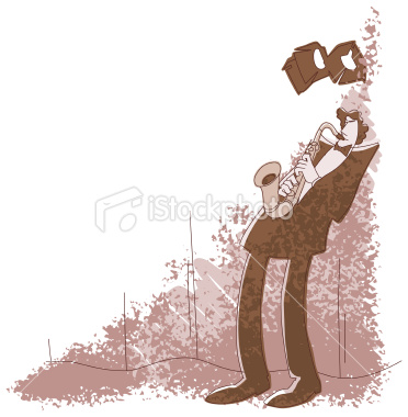 Sax player performing on stage